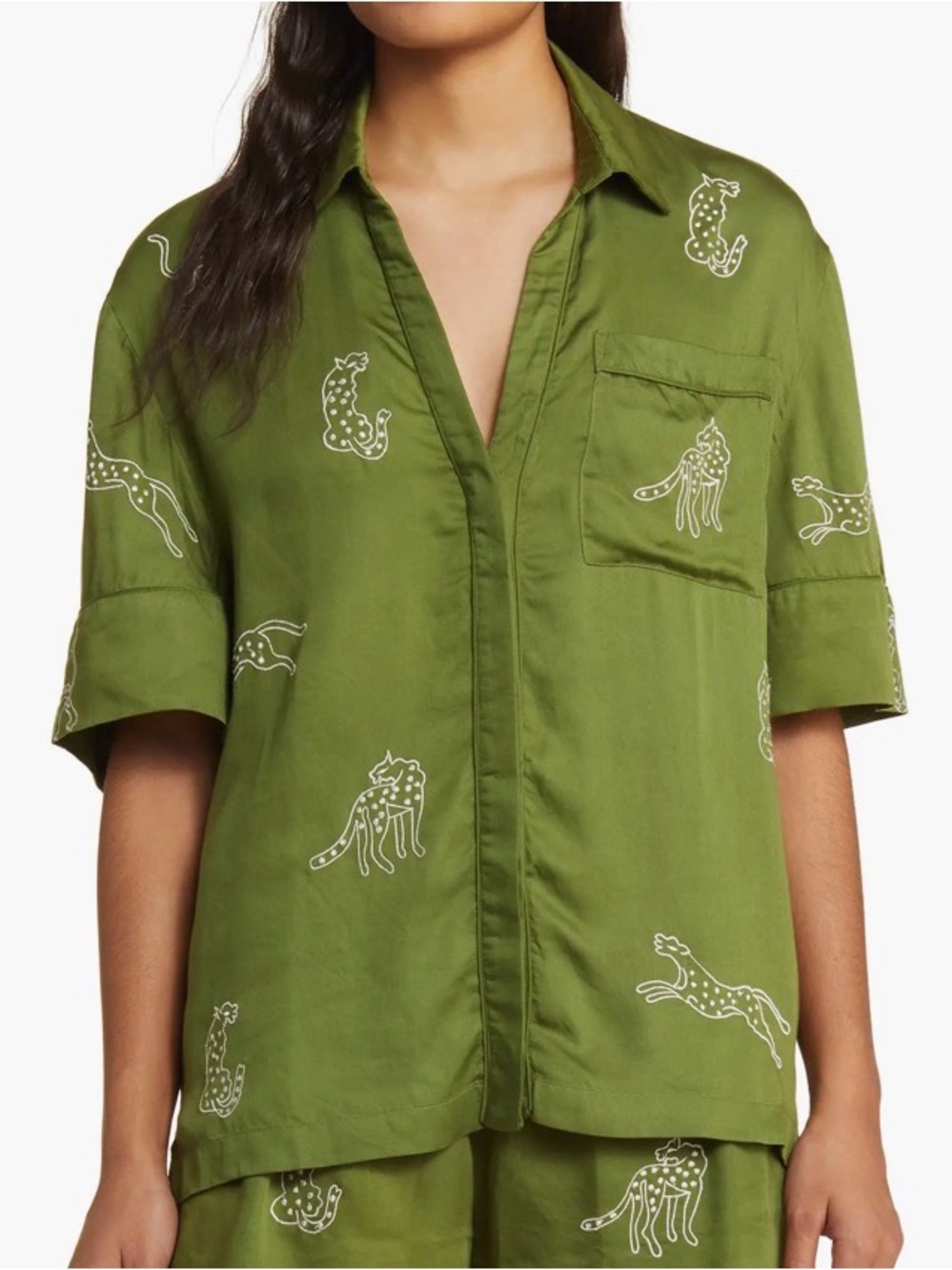 SANI embroidered pajama top